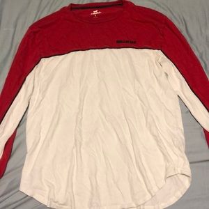 Men’s Red And White Hollister Long Sleeve Shirt
